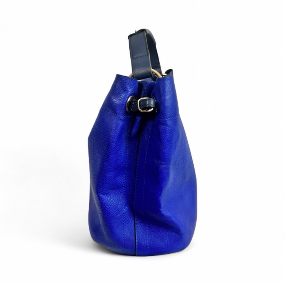 BLUE FAUX LEATHER HOBO SHOULDER BAG - Picture 9 of 10